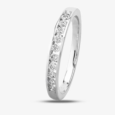9ct White Gold 0.25ct Diamond Channel Set Half Eternity Ring TH0103248 R