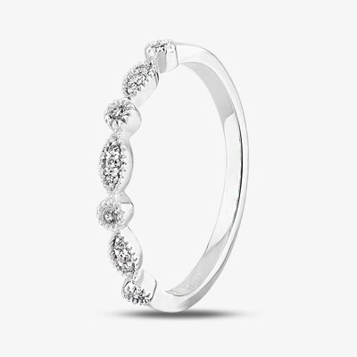 9ct White Gold 0.07ct Diamond Fancy Half Eternity Ring TH010325112142 P