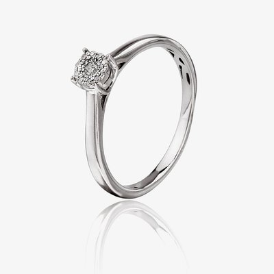 9ct White Gold 0.05ct Diamond Cluster Ring TH0112226 P