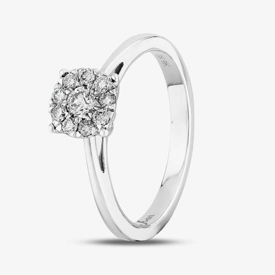 9ct White Gold 0.33ct Diamond Cluster Ring THR3146-33 M (WG)