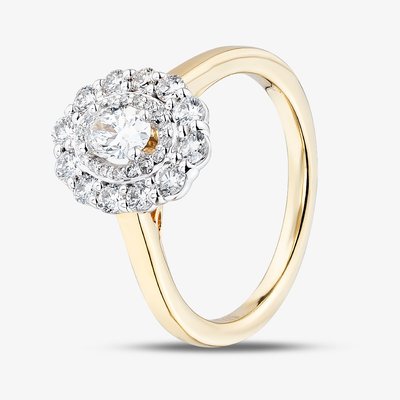 18ct Yellow Gold 0.77ct Diamond Oval Cluster Ring 31424YW/77-18 P