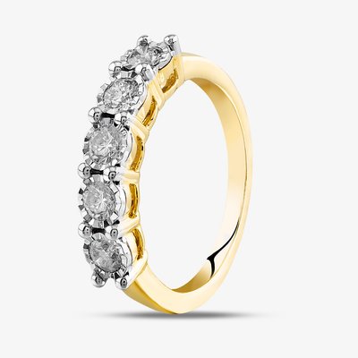 9ct Yellow Gold 0.50ct Diamond Five Stone Ring TH0117312 L
