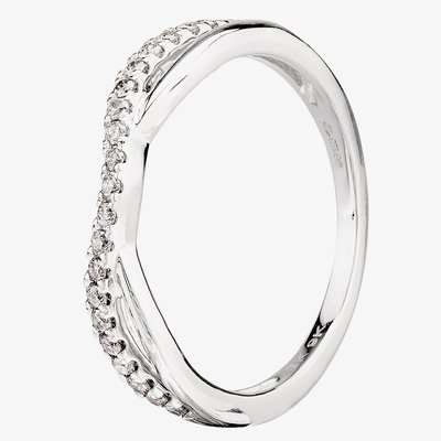 9ct White Gold 0.20ct Diamond Crossover Ring TH0117632 L