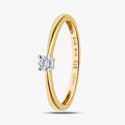 9ct Yellow Gold 0.10ct Solitaire Diamond Ring PR04304Y9DD P