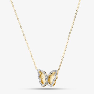 9ct Yellow Gold 0.15ct Diamond Butterfly Pendant THN47244-15SF (YG)