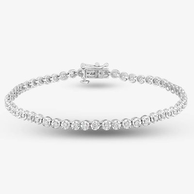 9ct White Gold 1.00ct Diamond Tennis Bracelet TH0122490