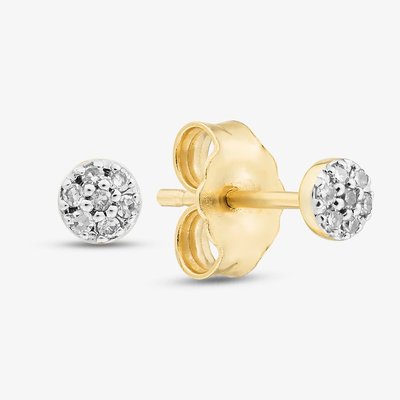 9ct Yellow Gold 0.05ct Brilliant Cut Diamond Cluster Stud Earrings THE46506-05