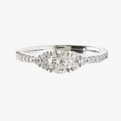 Platinum 4 Claw Diamond Shoulders Ring DSR39(0.30ct PLUS)-G/VS2/0.55ct
