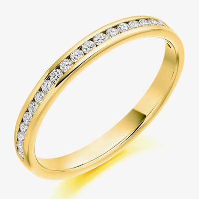 18ct Yellow Gold 0.25ct Round Brilliant Cut Diamond Half Eternity Ring 18YGHET2088