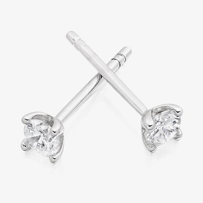 18ct White Gold 0.20ct Round Brilliant Cut Diamond Stud Earrings EE336