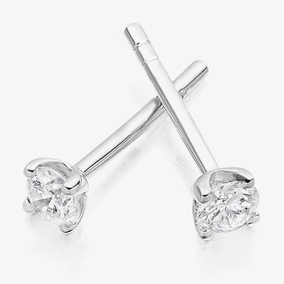 18ct White Gold 0.30ct Round Brilliant Cut Diamond Stud Earrings EE337