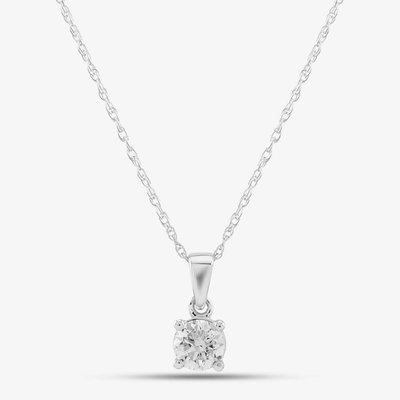 18ct White Gold 0.75ct Brilliant Cut Diamond Solitaire Necklace THP3119-75 18KTWG (WG)(GH-I1)