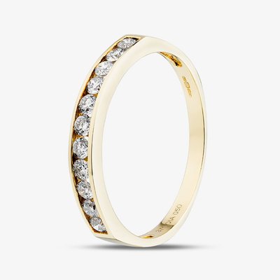 9ct Yellow Gold 0.50ct Diamond Channet Set Half Eternity Ring PR03633Y T 1/2