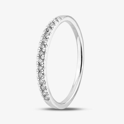 9ct White Gold 0.15ct Diamond Pavé Set Half Eternity Ring TH0148347 Q