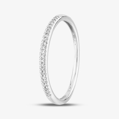 9ct White Gold 0.08ct Diamond Pavé Set Half Eternity Ring TH0148352 L
