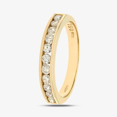9ct Yellow Gold 0.50ct Diamond Channel Set Half Eternity Ring PR03633Y K