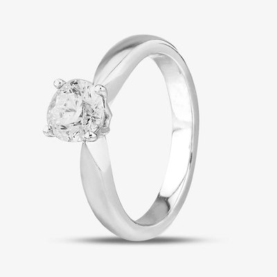 Platinum 1.00ct Round Brilliant Cut Diamond Solitaire Ring EGL3411138526 N