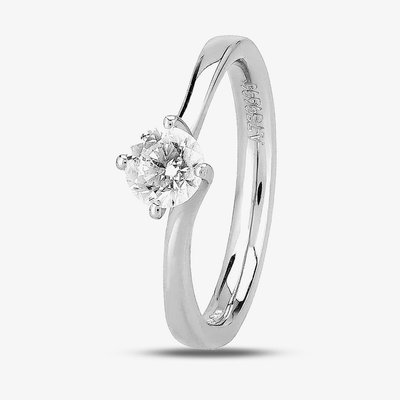 1888 Collection Platinum 0.60ct Certificated Brilliant Cut Diamond Twist Solitaire Ring RI-137(.60CT PLUS)