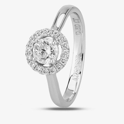 1888 Collection Platinum 0.40 Certificated Brilliant Cut Diamond Halo Ring DSR21(.33CT PLUS)
