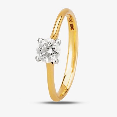 1888 Collection 18ct Yellow Gold 0.50ct Certificated Brilliant Cut Diamond Solitaire Ring RI-141(.50CT PLUS)