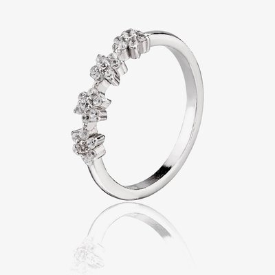 Sterling Silver Cubic Zirconia 4 Stars Cluster Ring R618654 (SIZE 8-O)