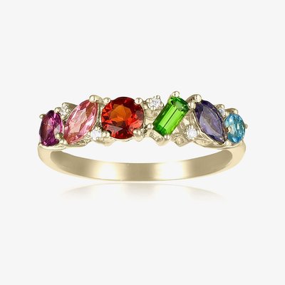9ct Yellow Gold Multi Stone Dress Ring DOM345 P