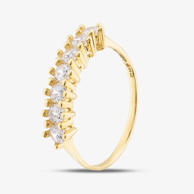 9ct Yellow Gold Cubic Zirconia Seven Stone Half Eternity Ring 1.84.5211 N