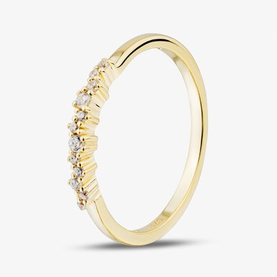 Yellow Gold Plated Sterling Silver Cubic Zirconia Cluster Ring 05S2AZR572307 54