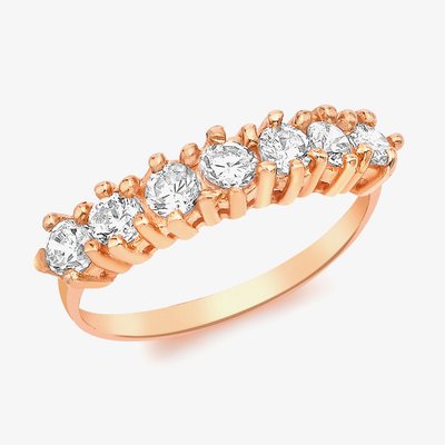 9ct Rose Gold 7-Stone Crystal Half Eternity Ring (M) 5.84.6901 M