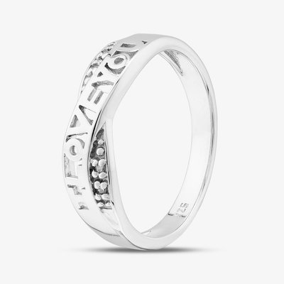 Sterling Silver I Love You Infinity Cross Over Ring S2268-M