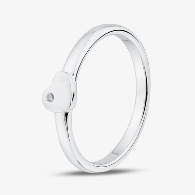 Sterling Silver Cubic Zirconia Engravable Heart Ring 05S2AZR422805 56