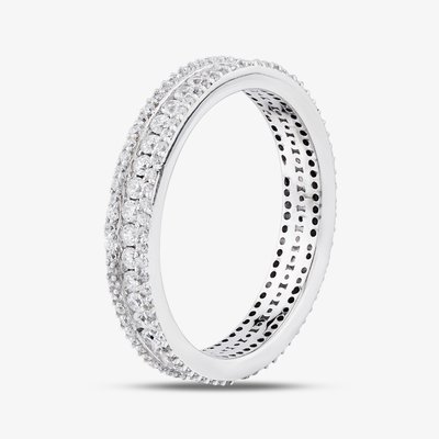 Silver Cubic Zirconia Full Eternity Band Ring OJR0228 U