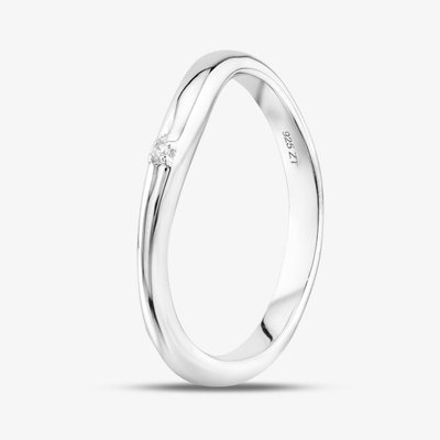 Sterling Silver Cubic Zirconia Plain Band Ring SR07726C P