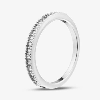 Sterling Silver Channel Set Cubic Zirconia Half Eternity Ring MR-1095-56