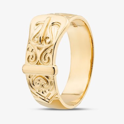 Silver Gold Plated Patterned Buckle Ring S2009Y-U