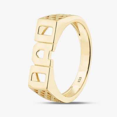 Silver Gold Plated Dad Signet Ring S2004Y-U