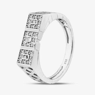 Sterling Silver Brilliant Cut Cubic Zirconia Dad Ring S2078-Y