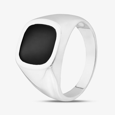 Sterling Silver Black Onyx Signet Ring S2037-T