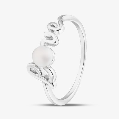 Sterling Silver Freshwater Pearl Love Ring ROW70039FW N