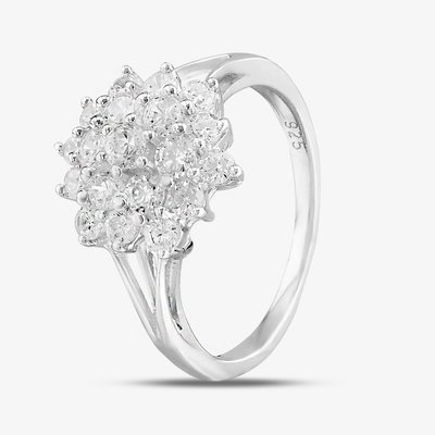 Sterling Silver & Cubic Zirconia Flower Cluster Ring DPR3598SIL-N