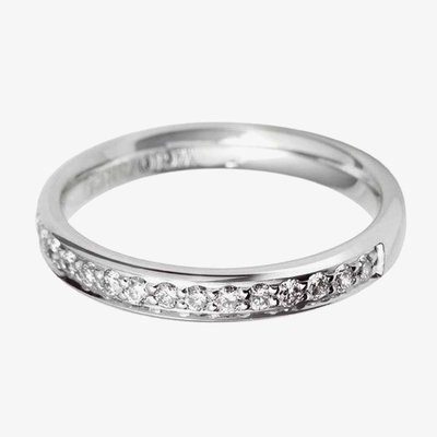 Platinum 3mm Grain Set Diamond Court Wedding Ring WG10/3R125PlaT HSI-L