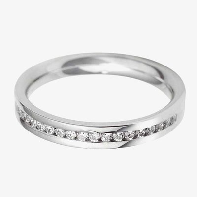 Platinum 2.5mm Channel Set Diamond Flat Court Wedding Ring WGH2/2.5R125PlaT HSI-L