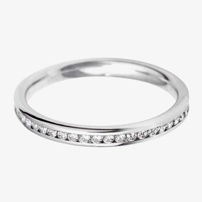 18ct White Gold 2.5mm Full Channel Set Diamond Wedding Ring WG5/2.5R125 18W HSI -L