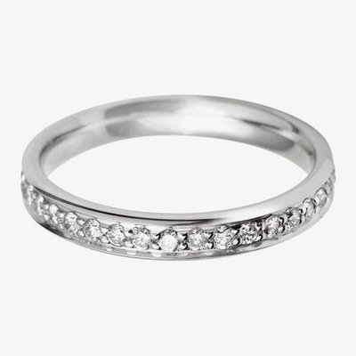 18ct White Gold 3mm Full Grain Set Diamond Court Wedding Ring WG11/3R150 18W HSI-L
