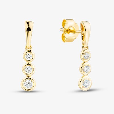 Gold Plated 0.25ct Lab Grown Diamond Triple Drop Earrings LGE46753-25