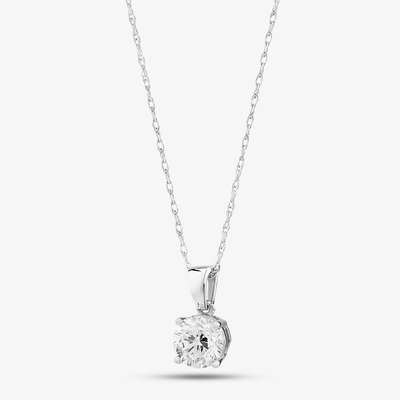 14ct White Gold 2.00ct Certificated Brilliant Cut Lab Grown Diamond Necklace TH0581012