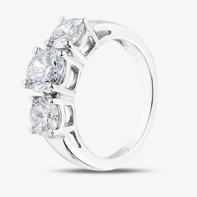 Platinum 2.00ct Brilliant Cut Lab Grown Diamond Three Stone Ring LGR5026-200 M