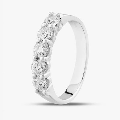 9ct White Gold 1.00ct Brilliant Cut Lab Grown Diamond Half Eternity Ring LGR5555-100 P (WG)