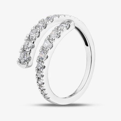 9ct White Gold 1.00ct Lab Grown Diamond Two Row Spiral Ring LGR43802-100 M