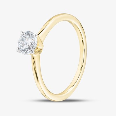 9ct Yellow Gold 0.50ct Brilliant Cut Lab Grown Diamond Solitaire Ring LGR21614-50 Q